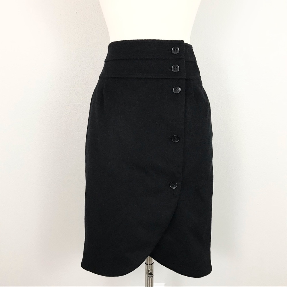 Uterque Black Cashmere Blend Pencil Skirt
